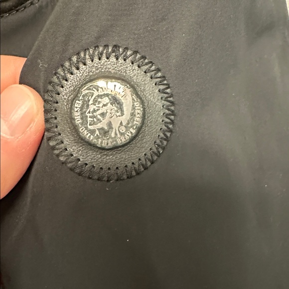 Diesel Mens Vintage Black Bomber Biker Jacket Grunge Size Small OUTDOOR Goth - Picture 4 of 8